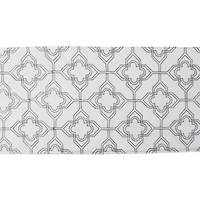 Off White Base Embroidered Lattice Table Runner