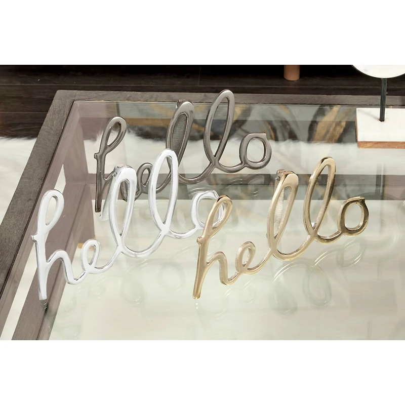 CosmoLiving by Cosmopolitan Hello Glam Décor Sign Set