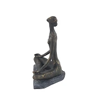 11" Black Polystone Modern Meditation Sculpture