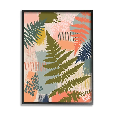 Stupell Industries Organic Forest Ferns Paintbrush Stroke Pattern in Frame Wall Art