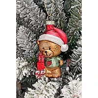 Wizardi 12" Teddy Bear with Gift Glass Ornament