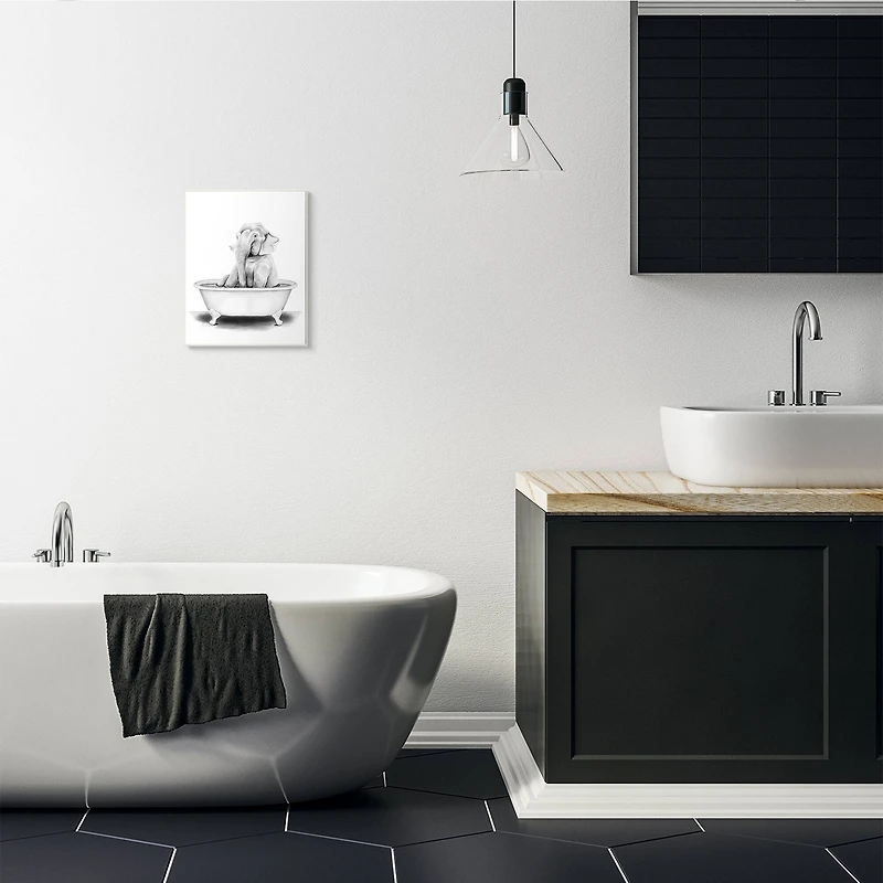 Stupell Industries Elephant In A Tub Wall Plaque