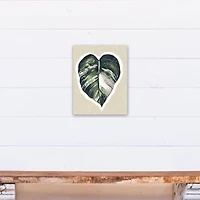 Green Tropical Leaf 11" x 14" Canvas Wall Art