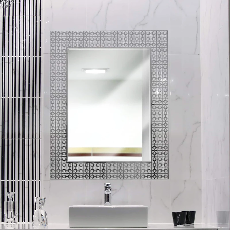 Head West® 29" Geometric Square Lattice Trellis Accent Wall Mirror