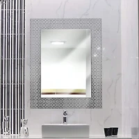 Head West® 29" Geometric Square Lattice Trellis Accent Wall Mirror