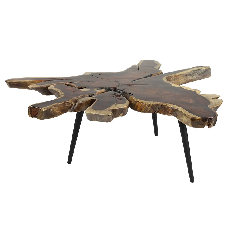 47" Brown Metal Contemporary Coffee Table