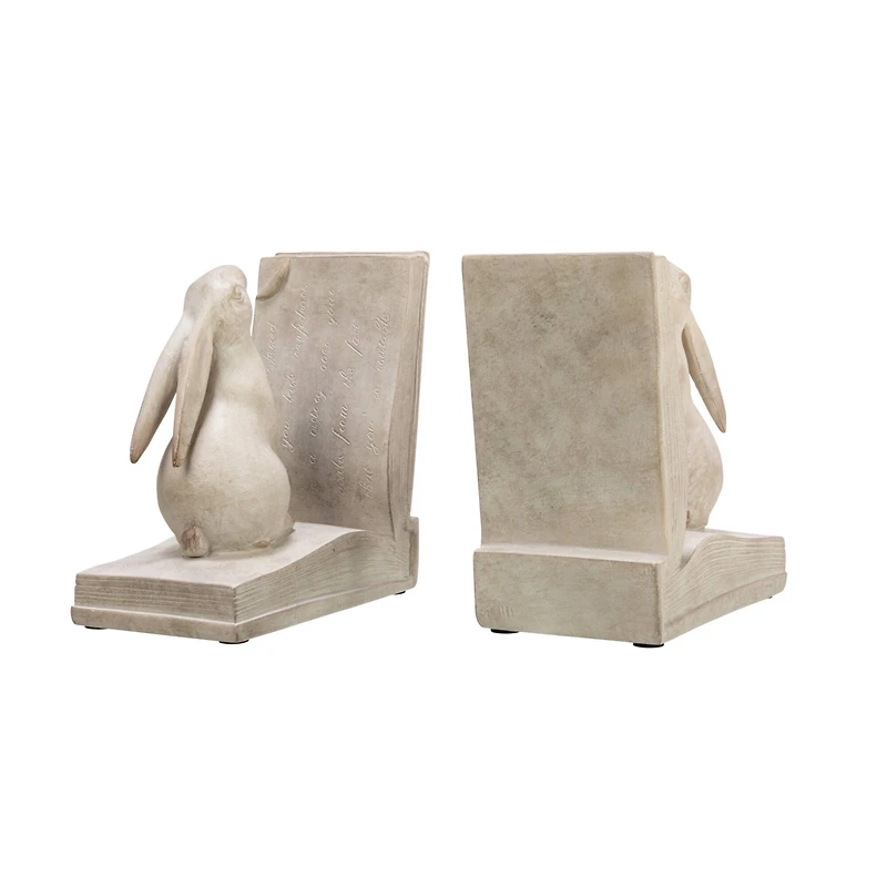 Hello Honey® 6" White Finish Bunny Rabbit Bookends Set