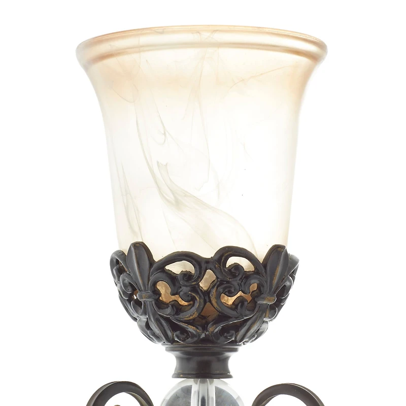 Set of 2" Brown Metal Mediterranean Uplight