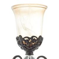 Set of 2" Brown Metal Mediterranean Uplight