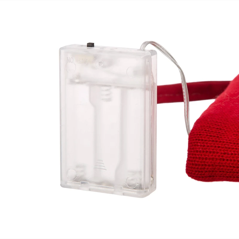 Glitzhome® 21" LED Embroidered Reindeer Linen Christmas Stocking