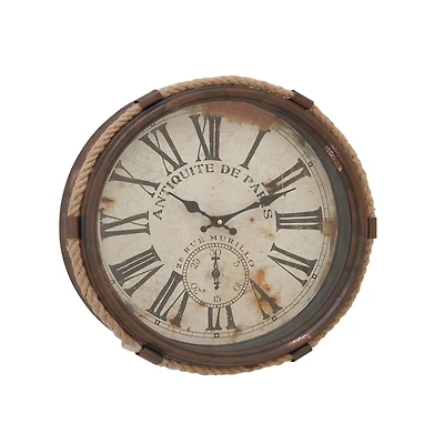 White Coastal Metal Wall Clock