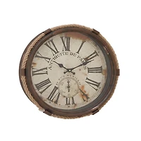 White Coastal Metal Wall Clock