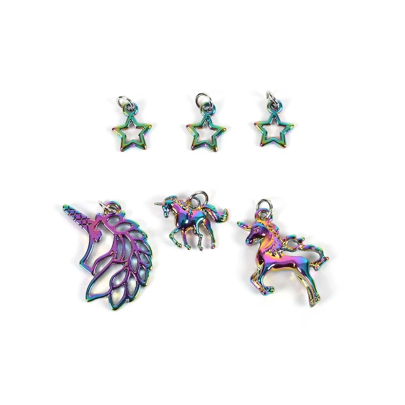Oil Slick Unicorn Charm Set by Bead Landing™