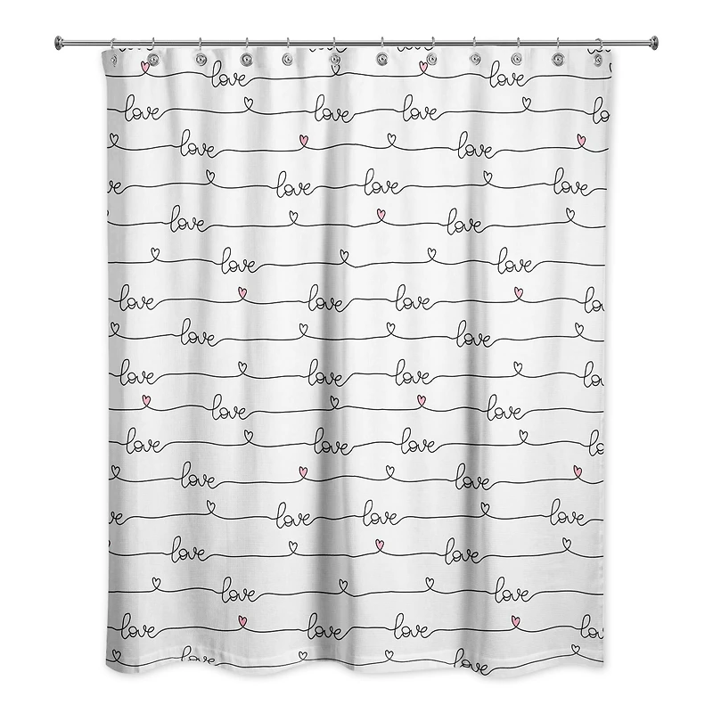 Love Script Shower Curtain