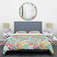 Designart 'Abstract Retro Geometry I' Mid-Century Duvet Cover Set