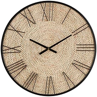 23.5" Coiled Rope Wall Clock with Black Metal Frame