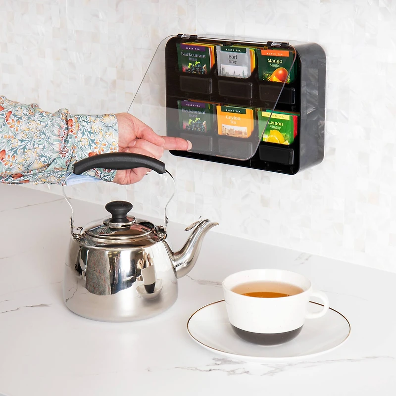 Mind Reader Foundation Collection Black 6-Compartment Tea Bag Organizer