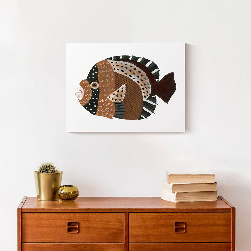 Neutral Fish 16" x 12" Canvas Wall Art