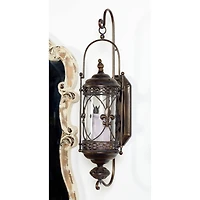 30" Brown Glass Traditional Candle Wall Sconce