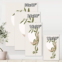 Designart - Abstract Sun and Moon With Green Leaf III