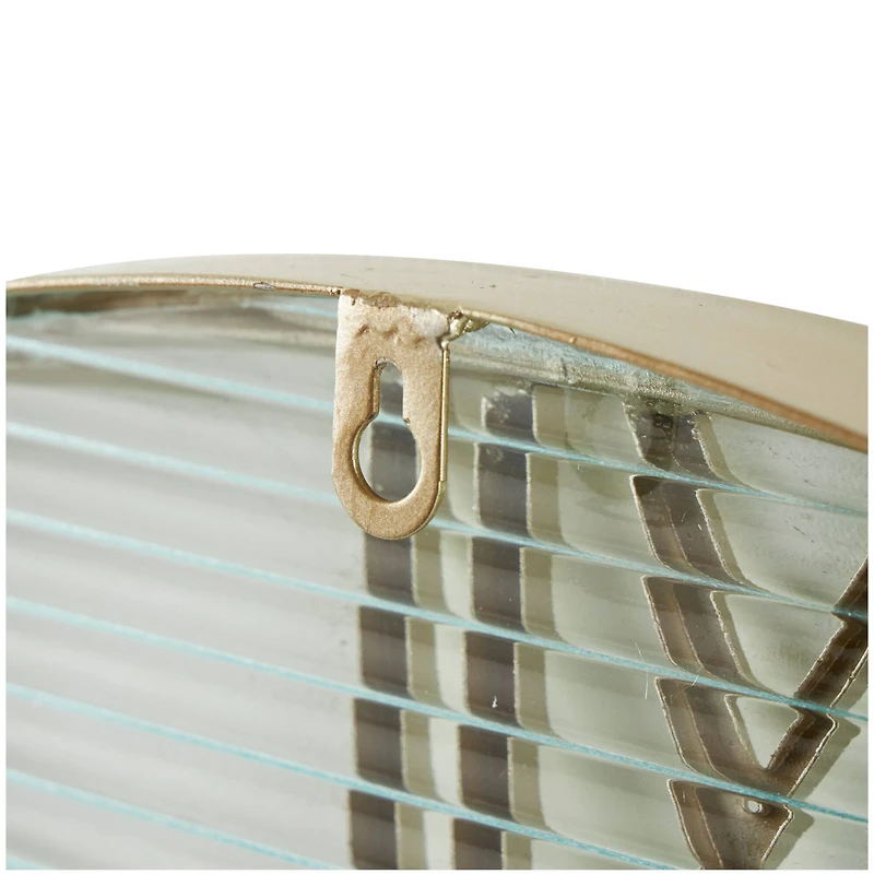 28" Gold Metal Wall Clock with Clear Glass Face