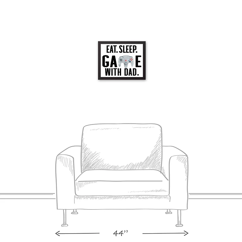 Game with Dad Black Framed Canvas Art