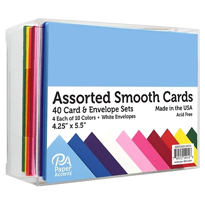 PA Paper™ Accents Smooth Assortment Card & Envelope Set, 4.25" x 5.5"