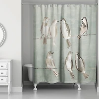 Birds on a Wire Sage 71" x 74" Shower Curtain