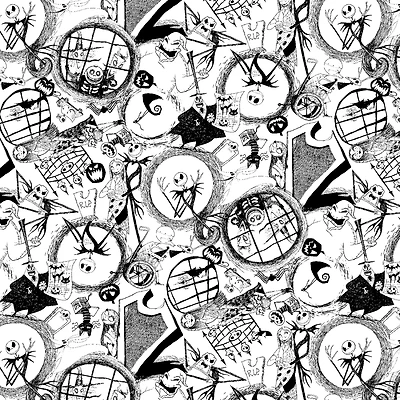 Disney® The Nightmare Before Christmas Tossed World Cotton Fabric 