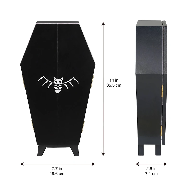 14" Black & Pink Leopard Print Coffin Tabletop Décor by Ashland®