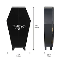 14" Black & Pink Leopard Print Coffin Tabletop Décor by Ashland®