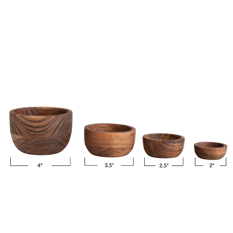 Hello Honey® Espresso Finish Acacia Wood Nesting Bowls, 4ct.