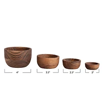Hello Honey® Espresso Finish Acacia Wood Nesting Bowls, 4ct.