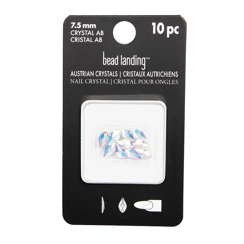 7.5mm Crystal AB Flame Glue-On Austrian Crystals by Bead Landing™, 10ct.