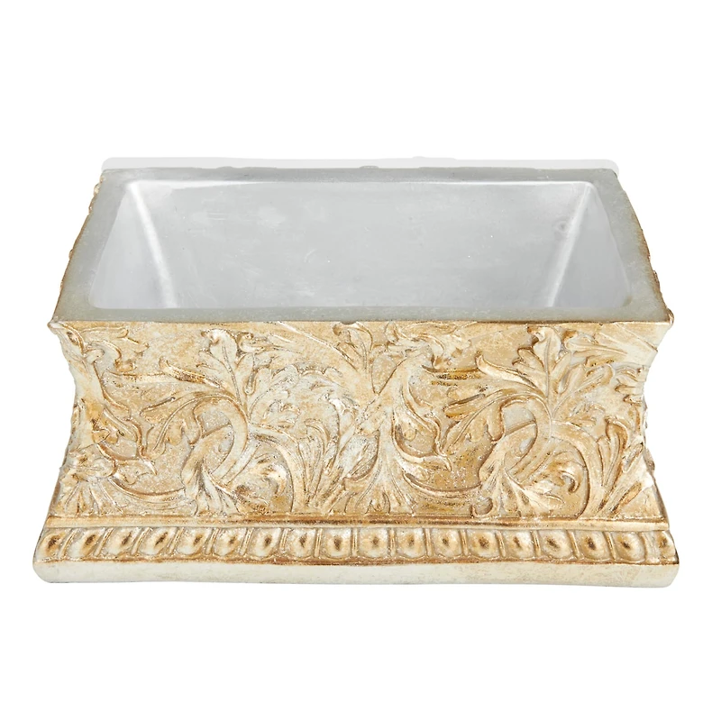 11" Gold Square Traditional Decorative Jar