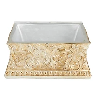 11" Gold Square Traditional Decorative Jar