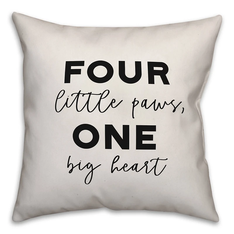 Four Little Paws, One Big Heart Throw Pillow