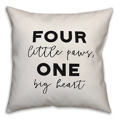 Four Little Paws, One Big Heart Throw Pillow