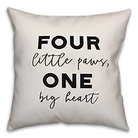 Four Little Paws, One Big Heart Throw Pillow