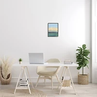 Stupell Industries Conceptual Yellow Ocean Sunset Blue Paint Splatter in Frame Wall Art