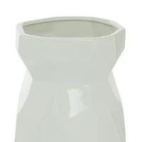 CosmoLiving by Cosmopolitan White Ceramic Modern Vase, 16" x 8" x 8"