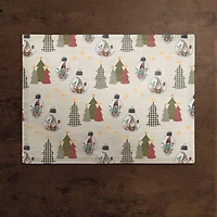 Cream Tree & Globe Pattern Cotton Twill Placemat