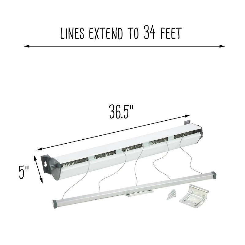 Honey Can Do White 5-Line Extendable Clothesline