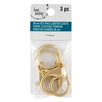 9 Packs: 3 ct. (27 total) Gold Keyring Lobsters by Bead Landing™ Premium Metals