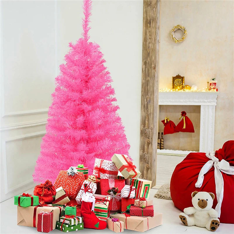 Costway 3ft. Unlit Pink Artificial Christmas Tree