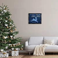 Stupell Industries Peace Jumping Deer Snowflakes Framed Floater Canvas Wall Art
