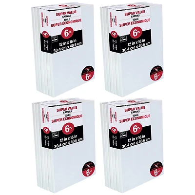 4 Packs: 6 ct. (24 total) 12" x 16" Super Value Canvas by Artist's Loft®