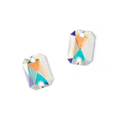 14mm Crystal AB Emerald Cut Sew-On Austrian Crystals by Bead Landing™, 2ct.