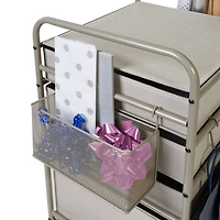 Honey Can Do Taupe Wrapping Paper Storage Cart with Wheels