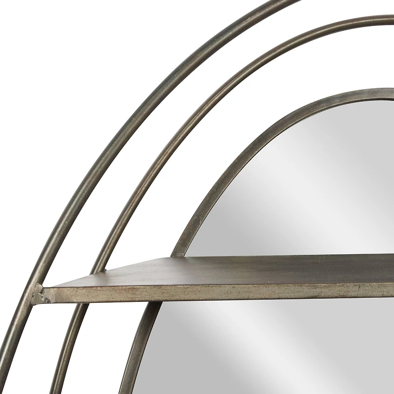 Silver Metal Modern Wall Mirror, 36" x 25" x 6"